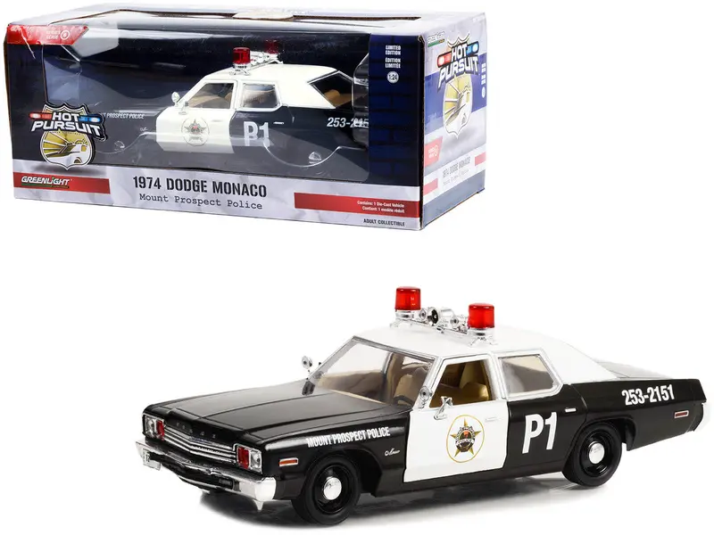 1:24 1974 Dodge Monaco "Mount Prospect Illinois" Police Car - Greenlight 1