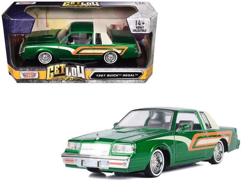 1:24 1987 Buick Regal Lowrider -- Green -- Motormax Get Low 1