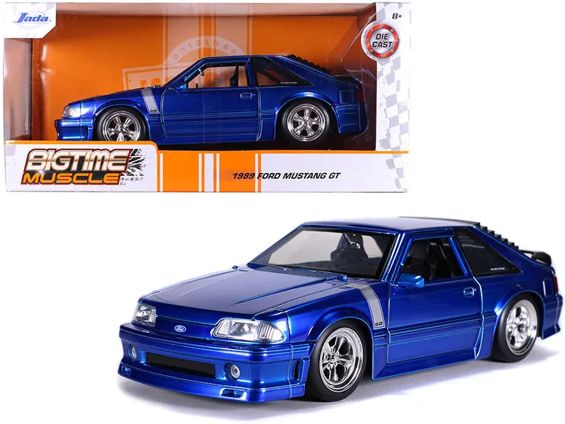 1:24 1989 Ford Mustang Gt -- Candy Blue -- Jada: Bigtime Muscle 1
