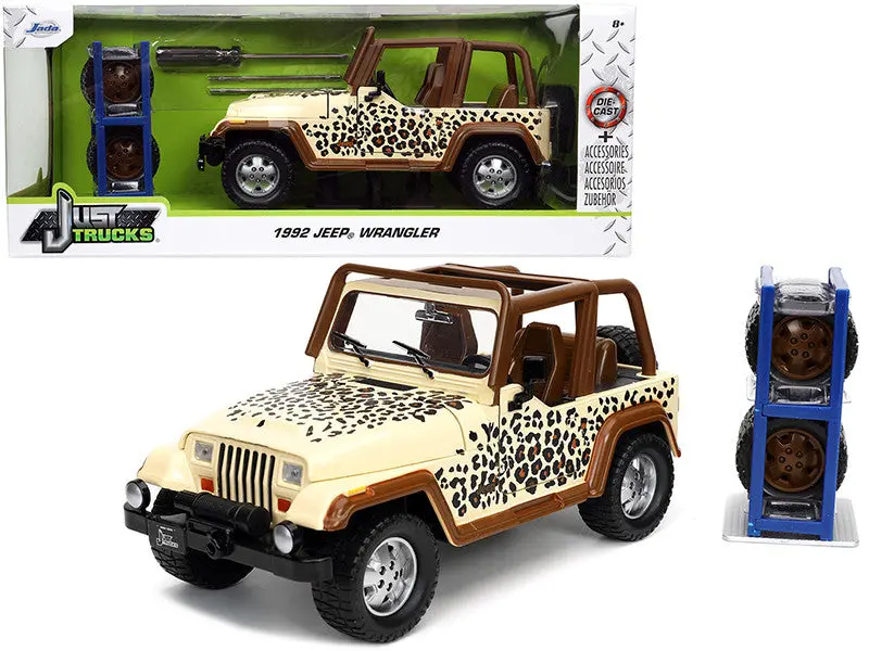 1:24 1992 Jeep Wrangler -- Tan/Brown W/Extra Wheels -- Jada: Just Trucks 1