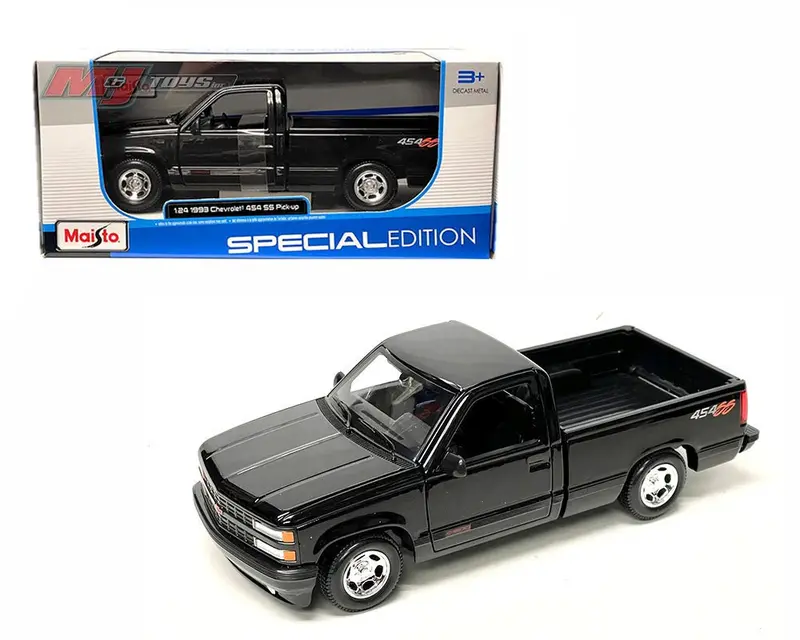 1:24 1993 Chevrolet 454 Ss Pick Up Truck -- Black -- Maisto 1