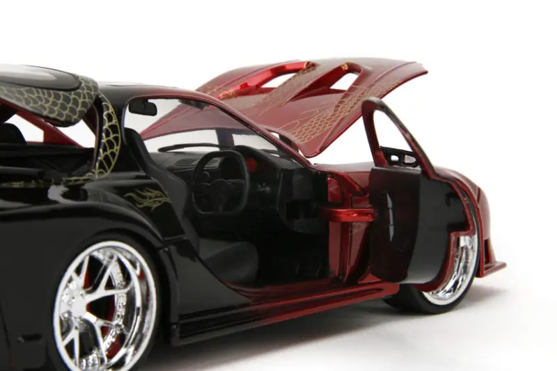 1:24 1995 Mazda Rx7 Widebody - Red/Black - Year Of The Dragon - Jada: Pink Slips 2