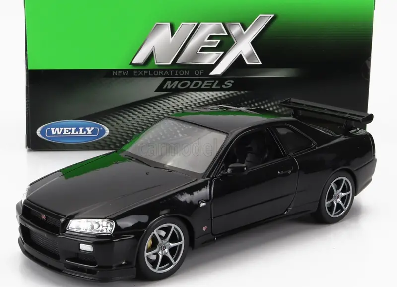 1:24 1999 Nissan R34 Skyline Gt-R -- Black -- Welly 1