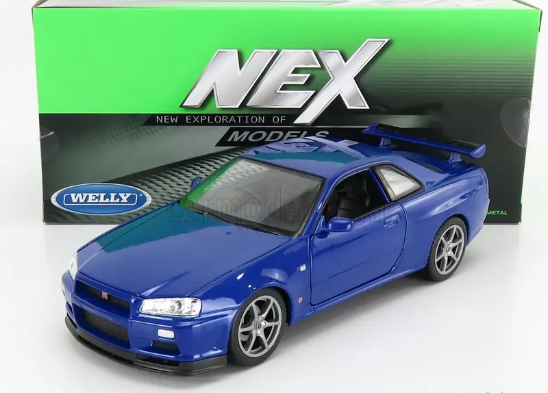 1:24 1999 Nissan R34 Skyline Gt-R -- Blue -- Welly 1