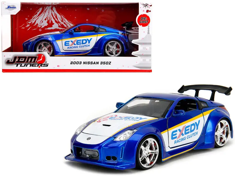 1:24 2003 Nissan 350Z -- "Exedy" Candy Blue / White -- Jada: Jdm Tuners 1