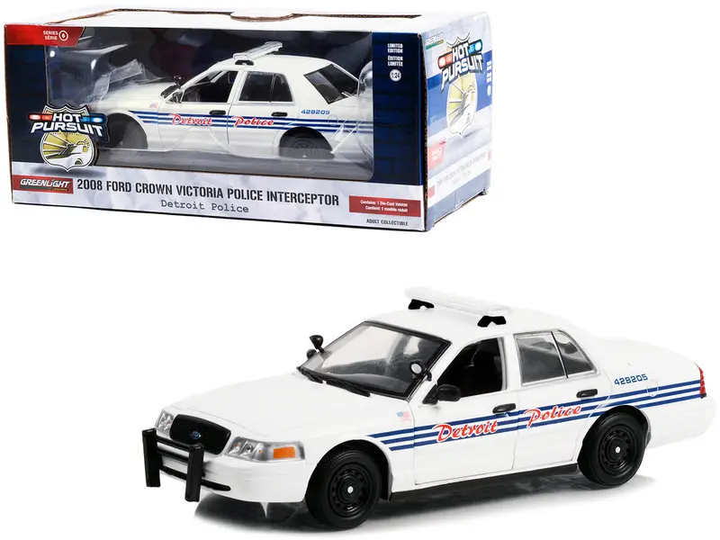 1:24 2008 Ford Crown Victoria "Detroit Michigan" Police Car - Greenlight 1
