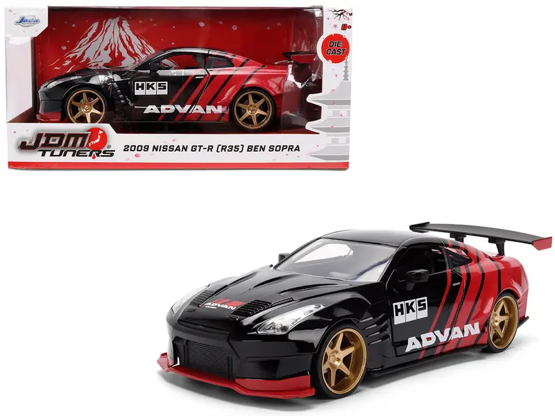 1:24 2009 Nissan Gt-R (R35) Ben Sopra -- Advan Red/Black -- Jada: Jdm Tuners 1