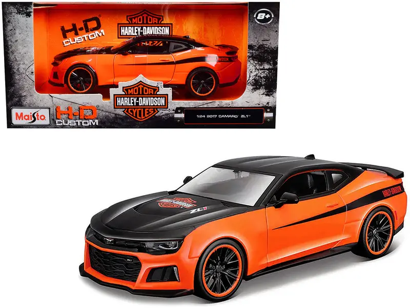 1:24 2017 Chevrolet Camaro Zl1 -- Harley-Davidson Orange/Black -- Maisto 1