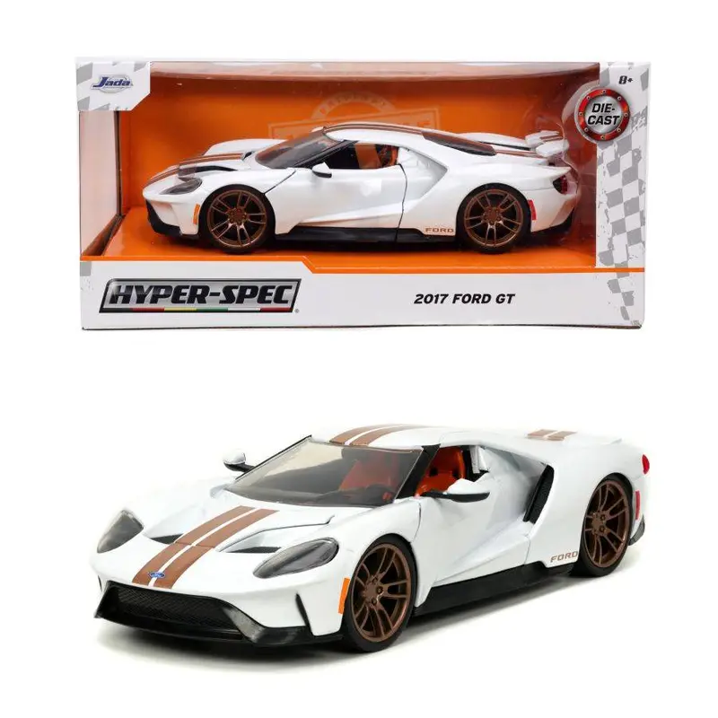 1:24 2017 Ford Gt -- White W/Bronze Stripes -- Jada Bigtime Muscle 1