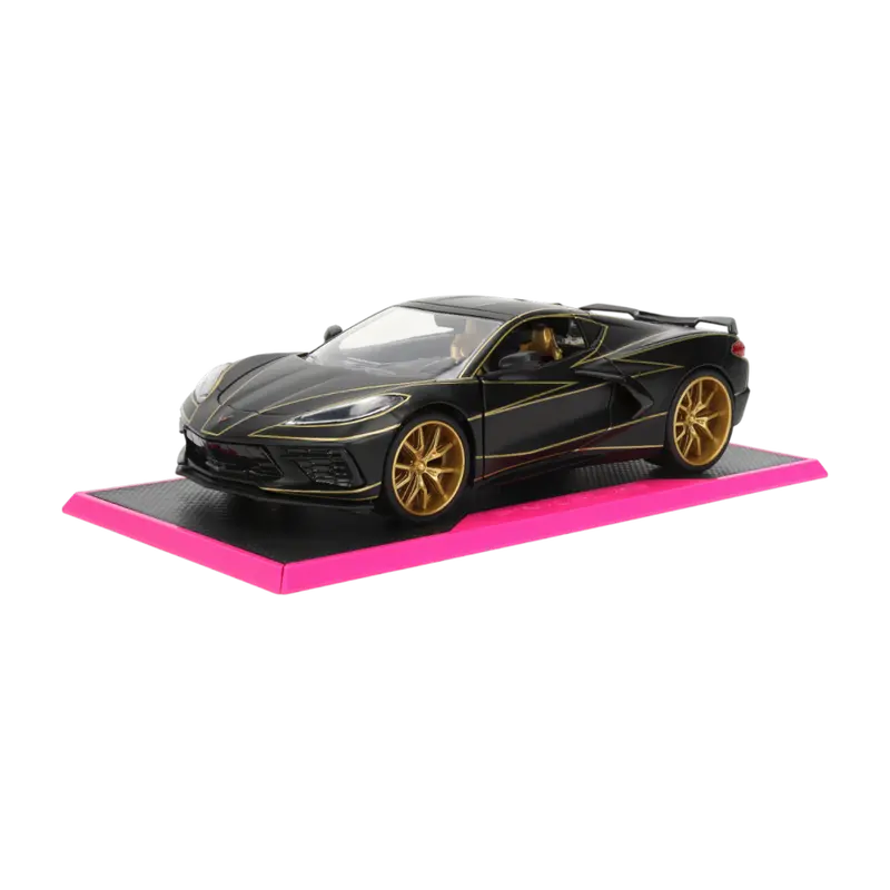 1:24 2020 Chevrolet Corvette Stingray -- Black/Gold -- Jada: Pink Slips 1
