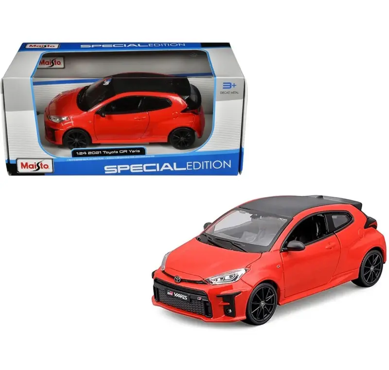 1:24 2021 Toyota Gr Yaris -- Red W/Carbon Top -- Maisto 1