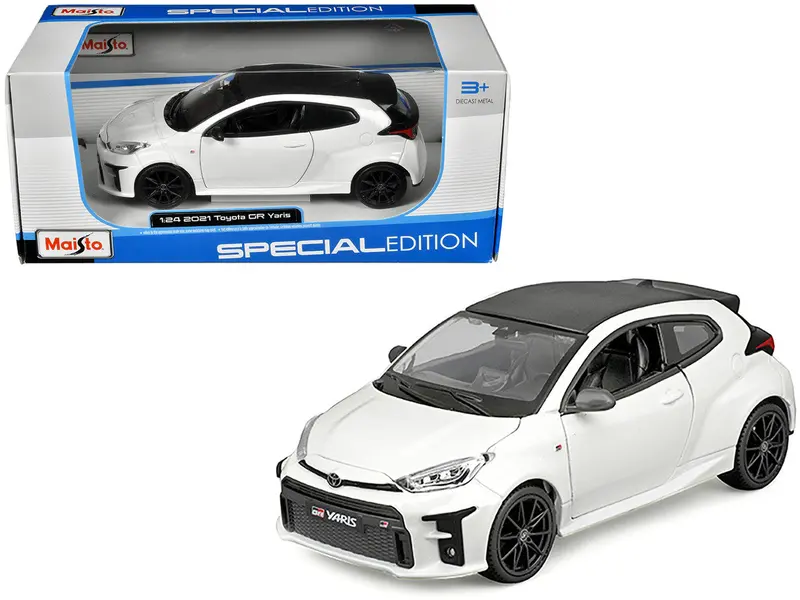 1:24 2021 Toyota Gr Yaris -- White W/Carbon Top -- Maisto 1