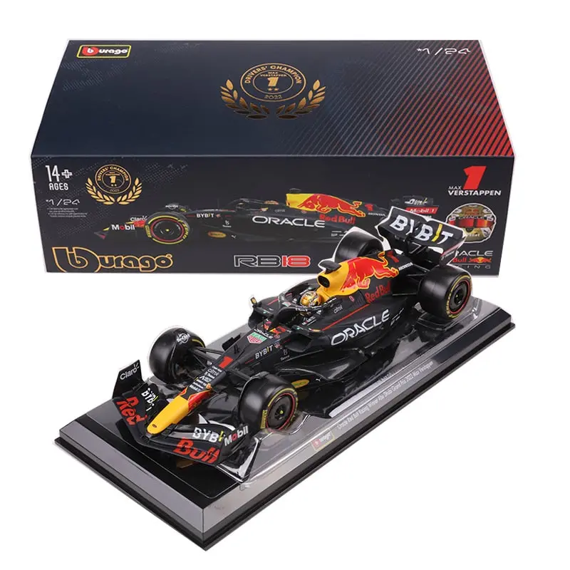 1:24 2022 Max Verstappen -- World Championship Winner Red Bull -- Bburago F1 1