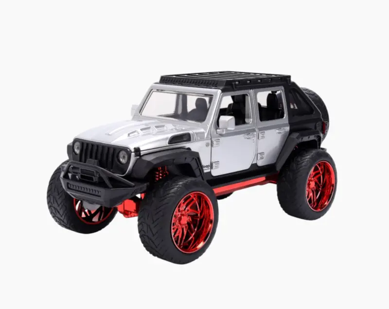 1:24 2023 Jeep Wrangler -- Grey W/Red Wheels -- Jada: Pink Slips 1