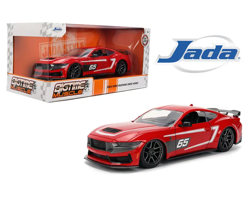1:24 2024 Ford Mustang Dark Horse -- #65 Red/White -- Jada: Big Time Muscle 1