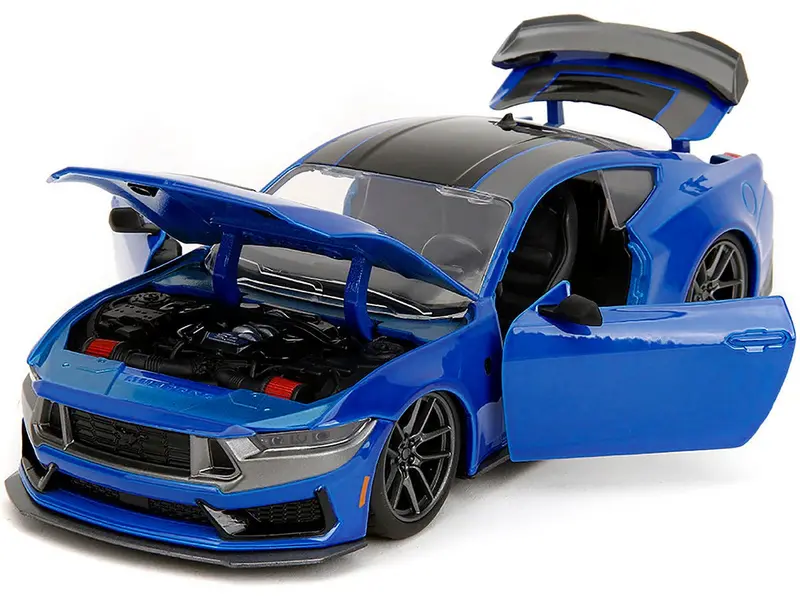 1:24 2024 Ford Mustang Dark Horse -- Blue -- Jada: Big Time Muscle 2
