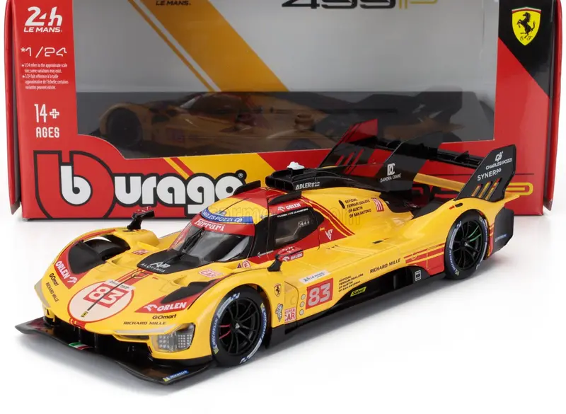1:24 2024 Lemans 24H -- #83 Ferrari 499P -- Bburago 1