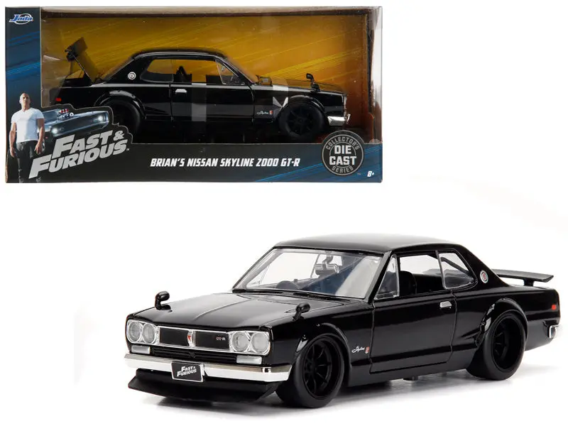 1:24 Brian's 1971 Nissan Skyline 2000 Gt-R -- Black -- Fast & Furious Jada 1
