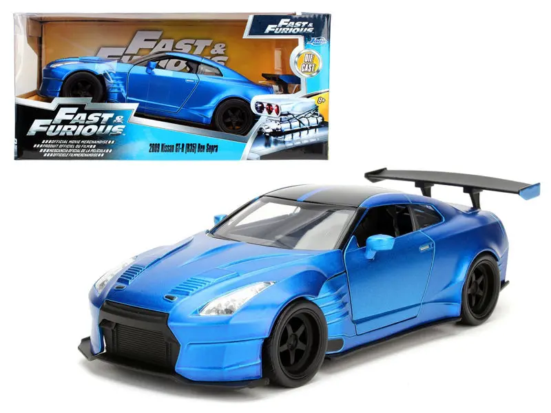 1:24 Brian's 2009 Nissan Gtr R35 Ben Sopra -- Blue -- Fast & Furious Jada 1