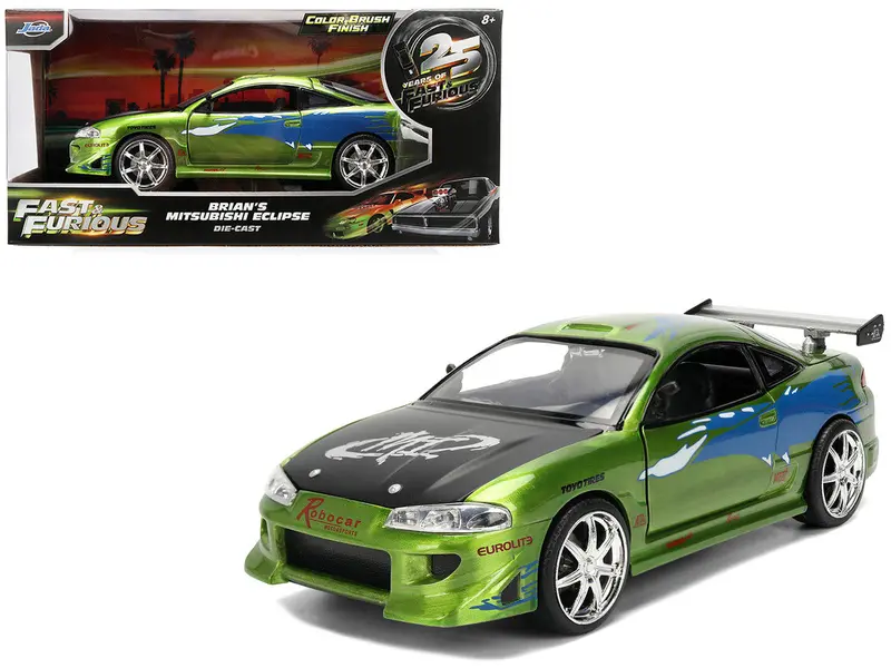 1:24 Brian's Mitsubishi Eclipse - Colour Brush Finish - Jada Fast & Furious 25Th 1