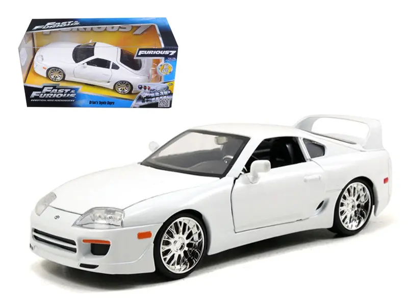 1:24 Brian's Toyota Supra A80 -- Gloss White -- Fast & Furious Jada 1