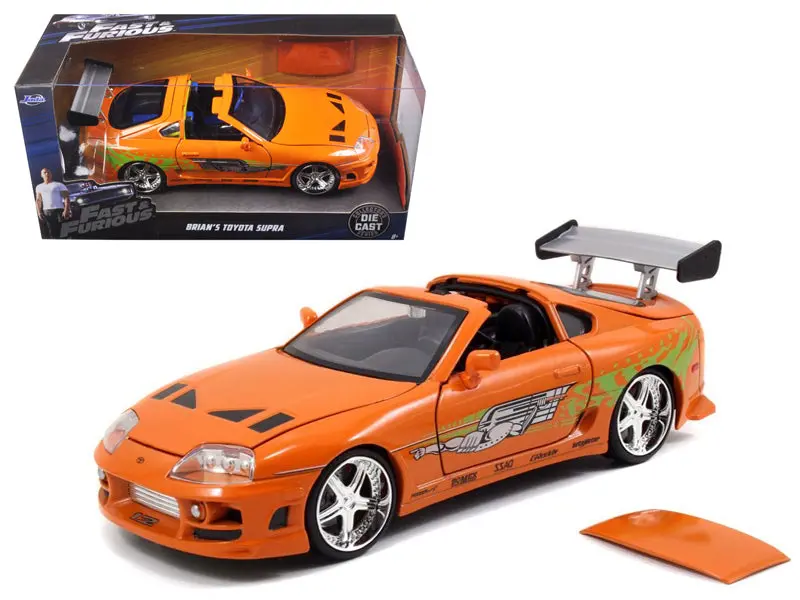 1:24 Brian's Toyota Supra A80 -- Orange -- Fast & Furious Jada 1