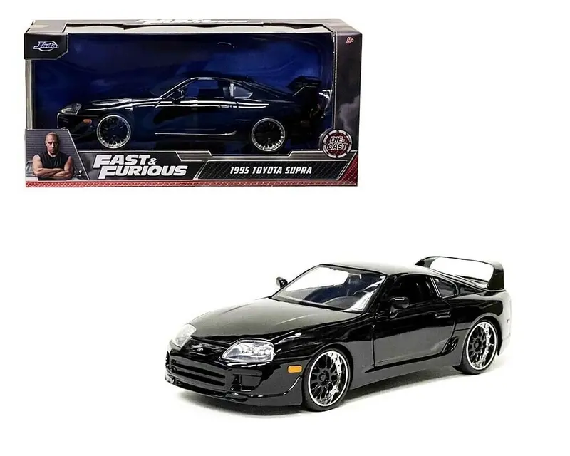 1:24 Brian's Toyota Supra Gloss Black -- Fast & Furious Jada 1