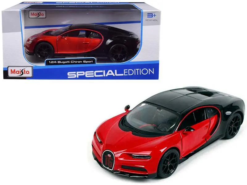 1:24 Bugatti Chiron Sport "16" -- Red/Black -- Maisto 1