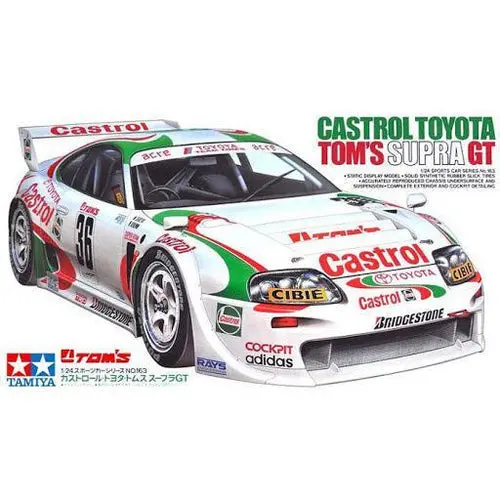 1:24 Castrol Toyota Tom's Supra Gt -- Plastic Kit -- Tamiya 24163 1