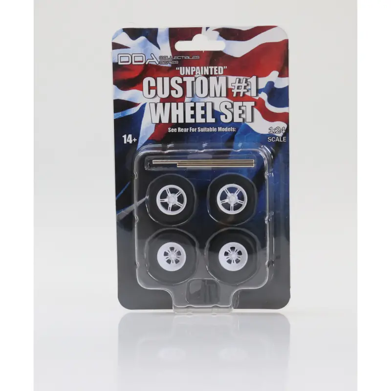 1:24 Custom #1 Wheel Set -- Drag Style -- Unpainted -- Dda 1