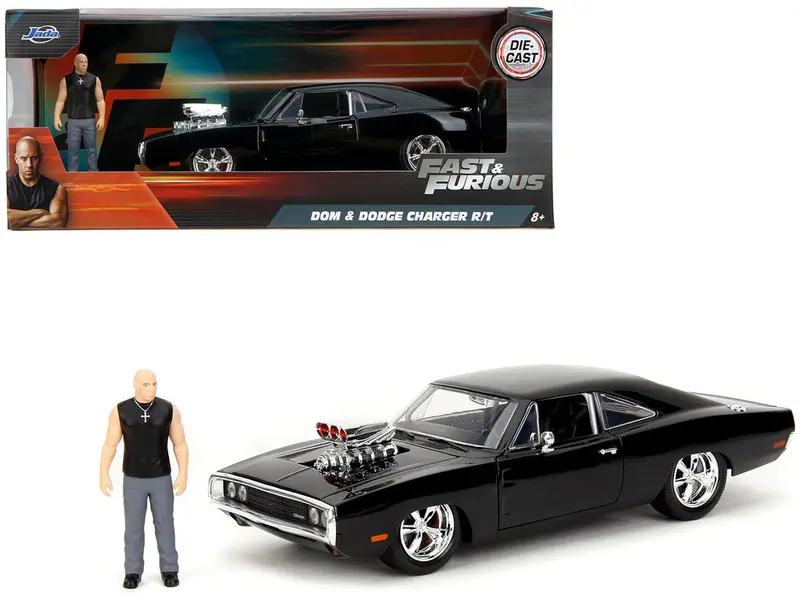 1:24 Dom's 1970 Dodge Charger W/Figurine -- Fast & Furious Jada 35907 1