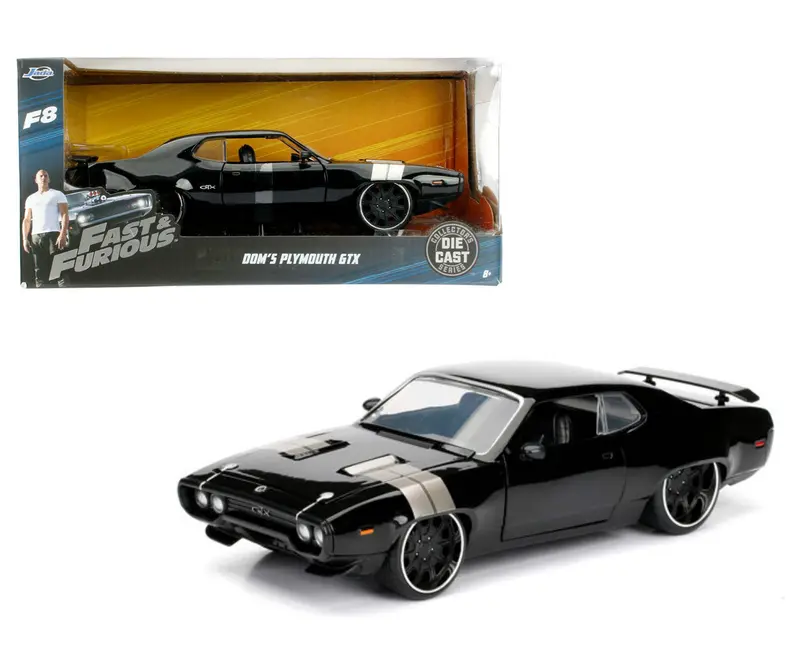 1:24 Dom's Plymouth Gtx -- Black -- Fast & Furious Jada 1