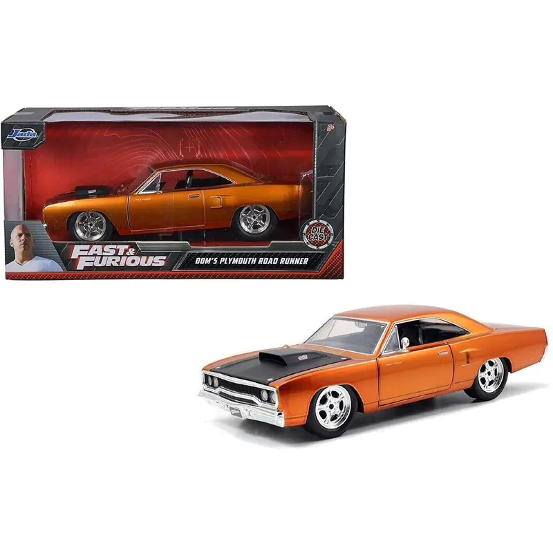 1:24 Dom's Plymouth Road Runner -- Orange Copper -- Fast & Furious Jada 1