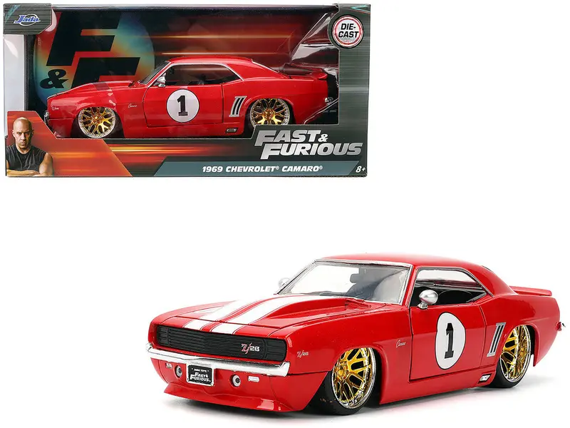 1:24 Dwight's 1969 Chevrolet Camaro -- #1 Red -- Fast & Furious Jada 1
