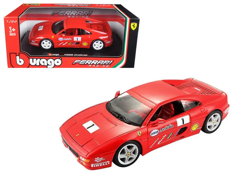 1:24 Ferrari F355 Challenge -- #1 Red -- Bburago Race & Play 1