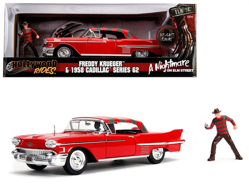 1:24 Freddy Krueger W/1958 Cadillac -- A Nightmare On Elm Street Jada 1