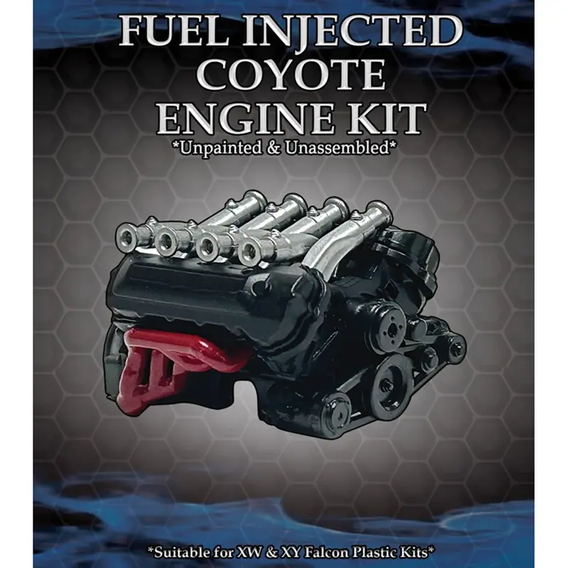 1:24 Fuel Injected Coyote V8 Engine + Accessories -- Plastic Kit -- Dda 1