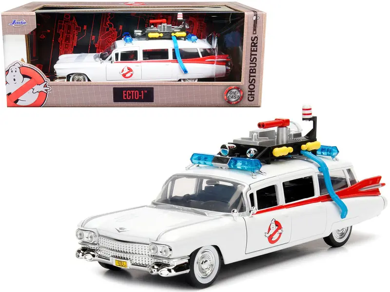 1:24 Ghostbusters Ecto-1 - White -- 1959 Cadillac Ambulance -- Jada 1
