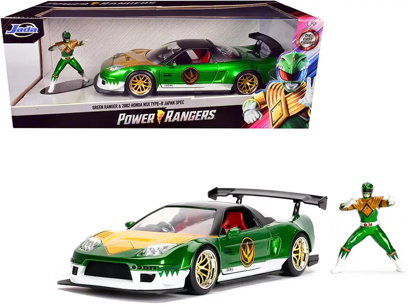 1:24 Green Power Rangers W/2002 Honda Nsx Type-R Japan Spec -- Jada 1