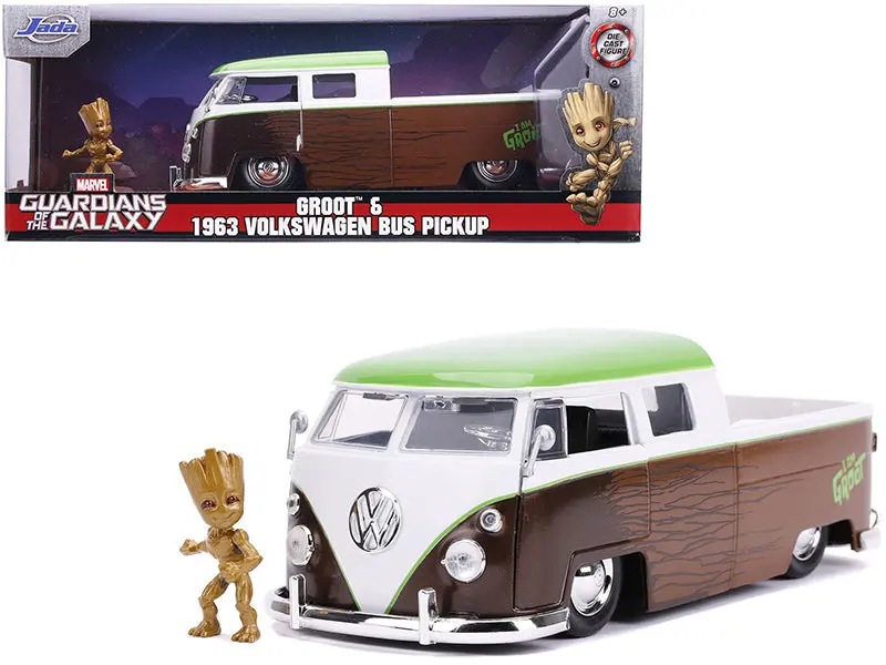 1:24 Groot W/ 1963 Volkswagen Bus Pickup -- Marvel The Avengers Jada Vw Kombi 1