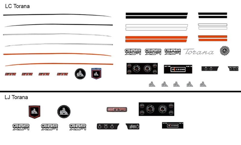 1:24 Holden Lc & Lj Torana Gtr Xu-1 -- Decal Kit -- Dda: Accessory Pack 1