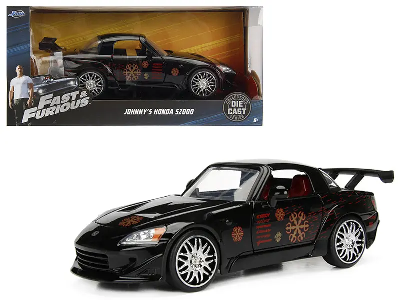 1:24 Johnny's Honda S2000 -- Black -- Fast & Furious Jada 1