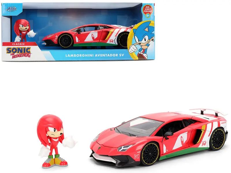 1:24 Knuckles W/Lamborghini Aventador Sv -- Jada: Sonic The Hedgehog 1