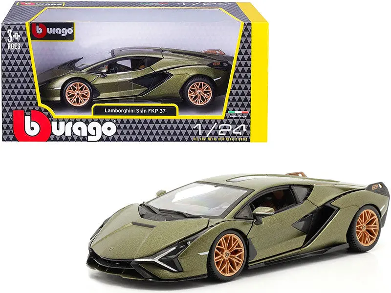 1:24 Lamborghini Sián Fkp 37 -- Matt Green Metallic -- Bburago 1