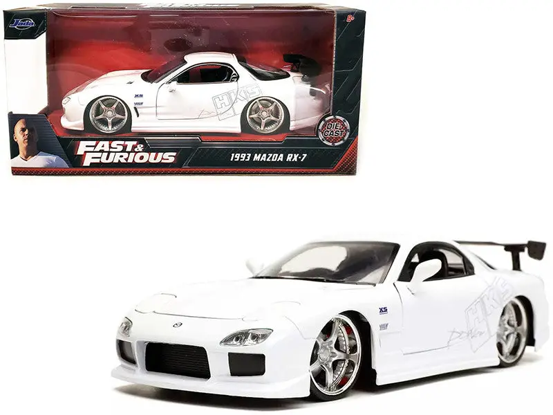 1:24 Mazda Rx7 Fd3s Widebody -- White Hks -- Fast & Furious -- Jada 1