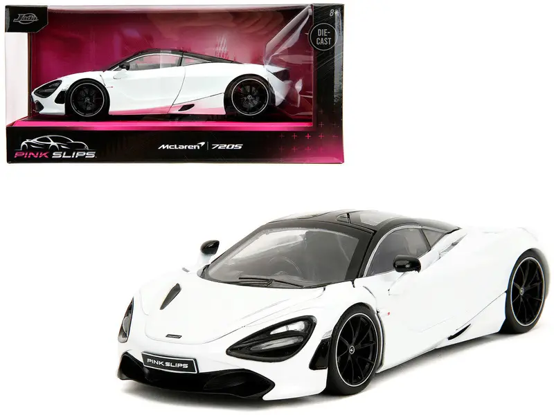 1:24 Mclaren 720S -- White Metallic W/Black Top -- Jada: Pink Slips 1