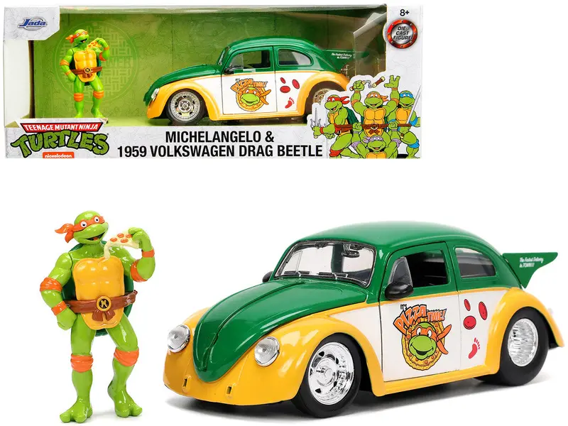 1:24 Michelangelo W/Volkswagen Beetle -- Teenage Mutant Ninja Turtles Jada Vw 1
