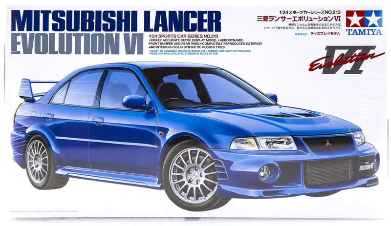 1:24 Mitsubishi Lancer Evolution Vi -- Plastic Kit -- Tamiya 24213 1