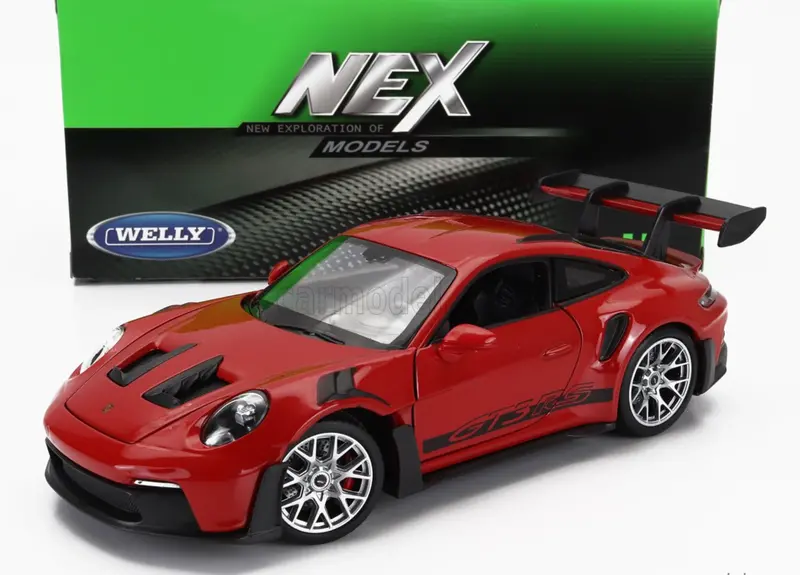 1:24 Porsche 911 (992) Gt3 Rs Coupe 2022 -- Red -- Welly 1
