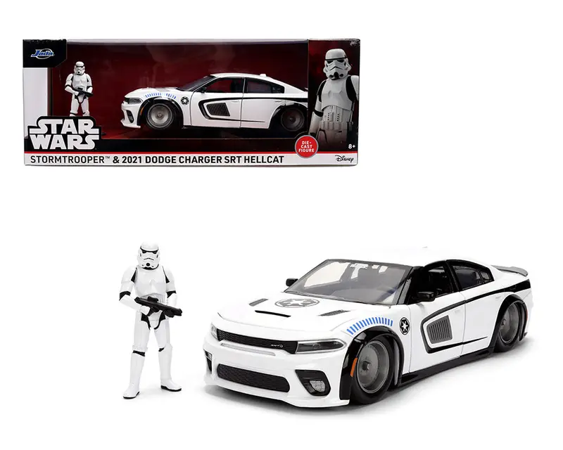 1:24 Stormtrooper W/2021 Dodge Charger Srt Hellcat -- Jada: Star Wars 1